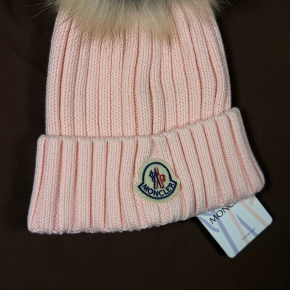 Moncler Pink Knit Beanie w/ Pom Pom – Women’s – New - Picture 2 of 4